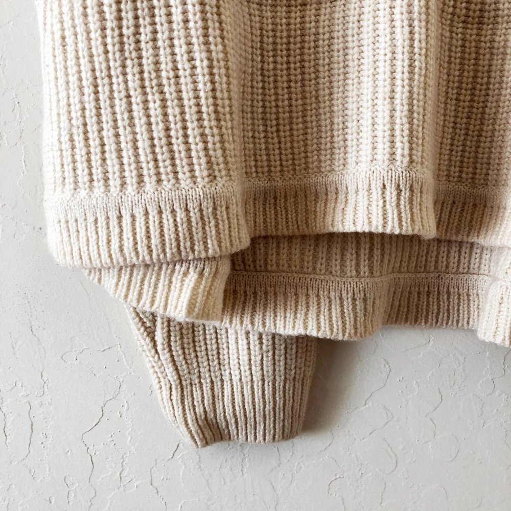 French Connection Mock Neck Knit Cream Sweater - Picture 6 of 6